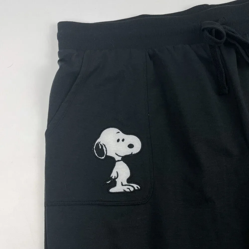 NWT Peanuts Snoopy Woodstock Black Lounge Pajama Jogger Pants Women Plus Size 1X